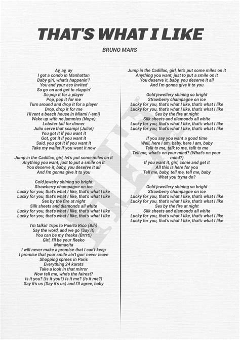 xxx girls|Bruno Mars – Thats What I Like Lyrics